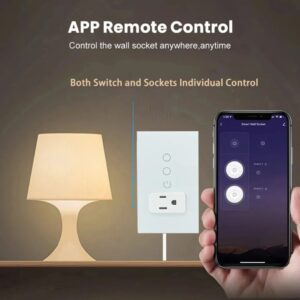 Smart Graffiti Wall Socket Glass Panel Wireless Control