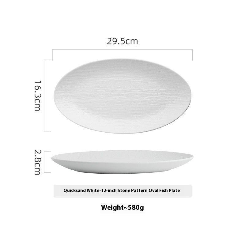 Creative Ceramic Oval Fish Dish Household - Image 10