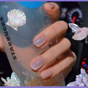 Milk Tea Crystal Stone Cat Eye Nail Polish