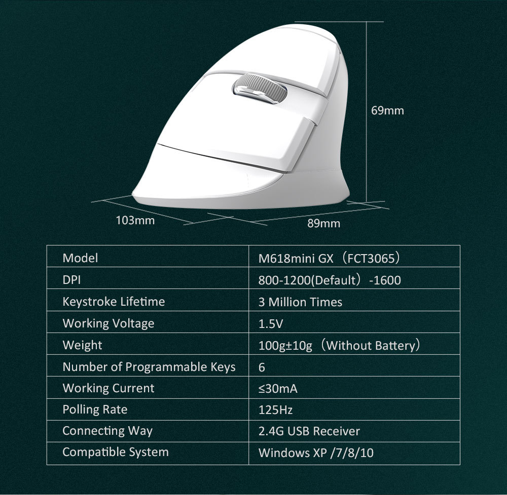 Colorful Mini Wireless Vertical Mouse - Image 4