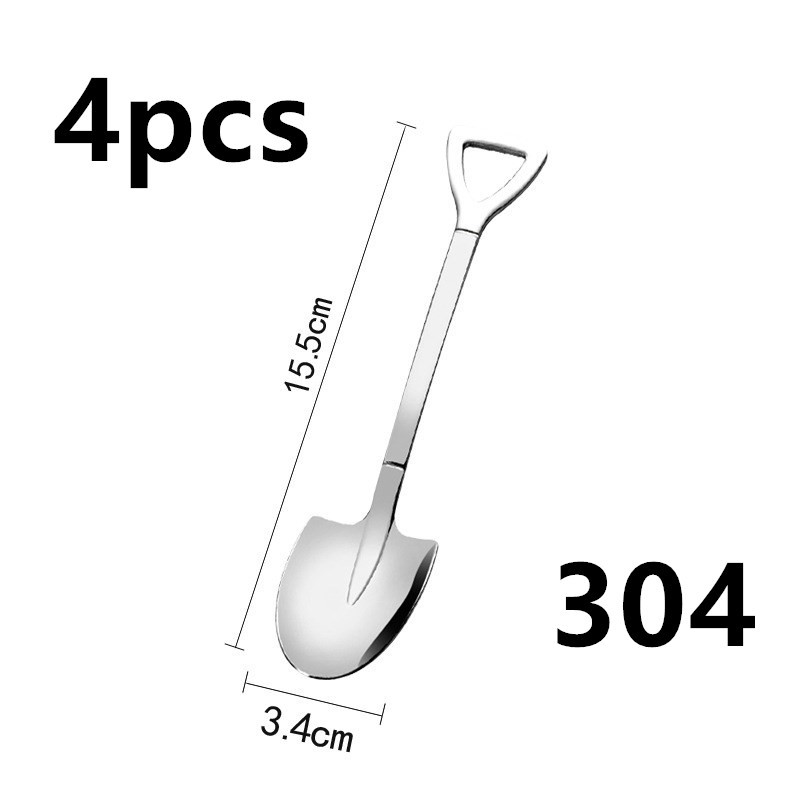 Stainless Steel Spade Creative Dessert Spoon - Image 4