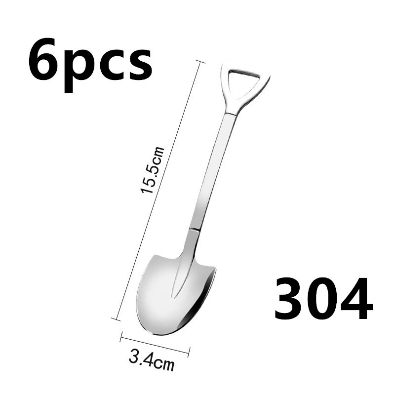 Stainless Steel Spade Creative Dessert Spoon - Image 3