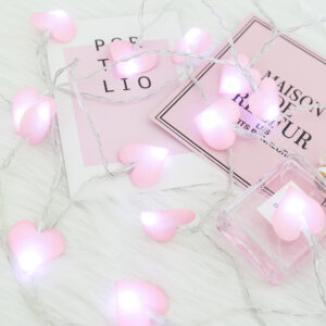 Led Fabric Peach Heart String Lights