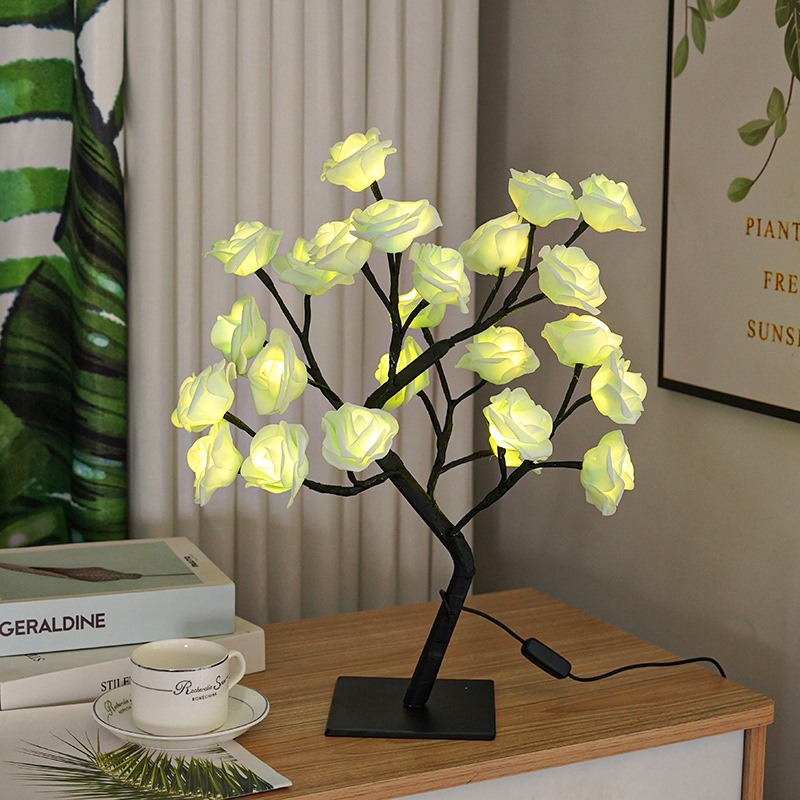 Bedroom Room Rose Tree Lamp Decoration - Image 4