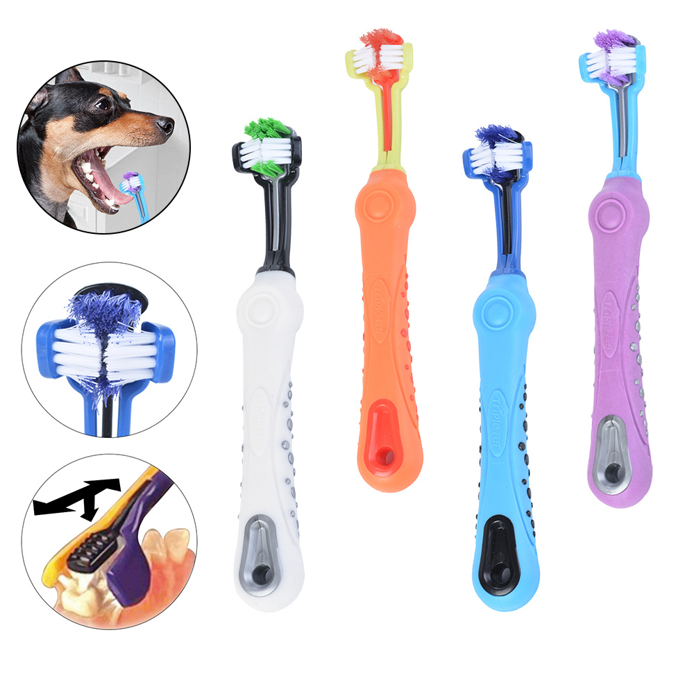 Three Sided Pet Toothbrush For Teeth Care