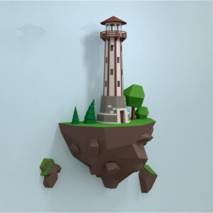 46cm Island Lighthouse Paper Model
