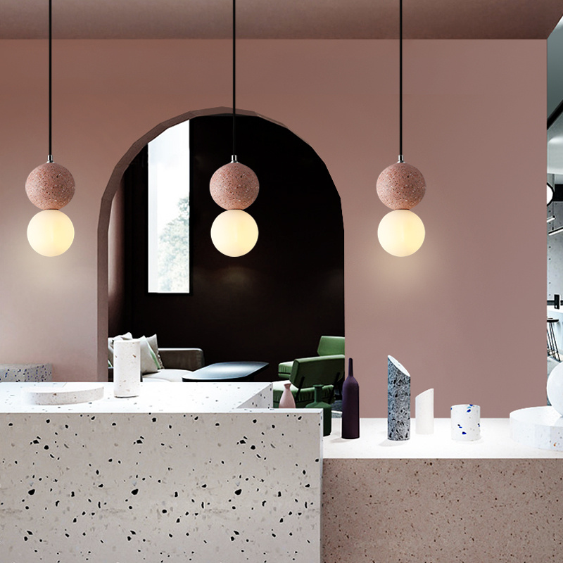 Modern Cement Terrazzo Small Chandelier - Image 3