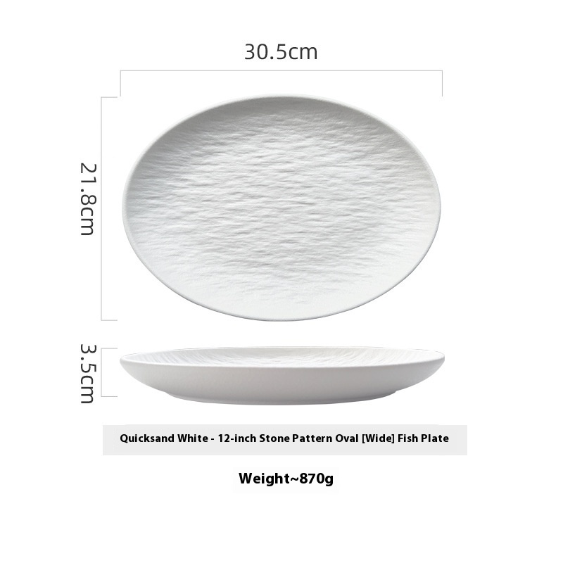 Creative Ceramic Oval Fish Dish Household - Image 5