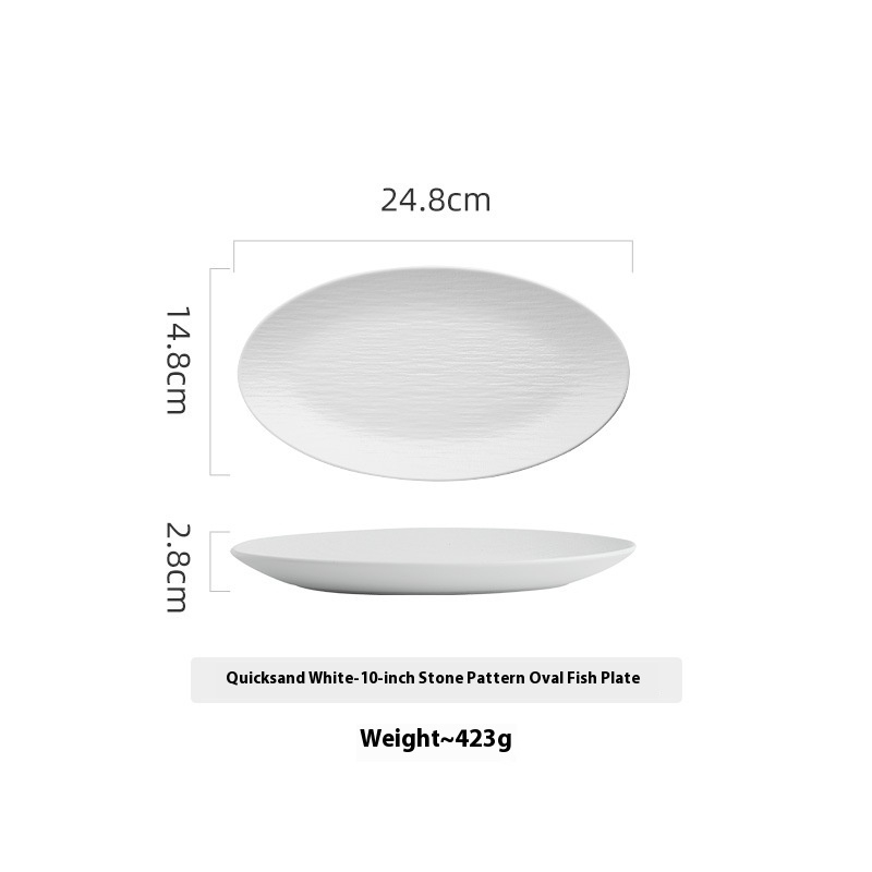 Creative Ceramic Oval Fish Dish Household - Image 9