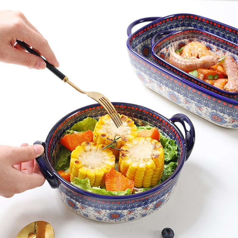 Underglaze Ceramic Cutlery Round Baking Tray - Image 5