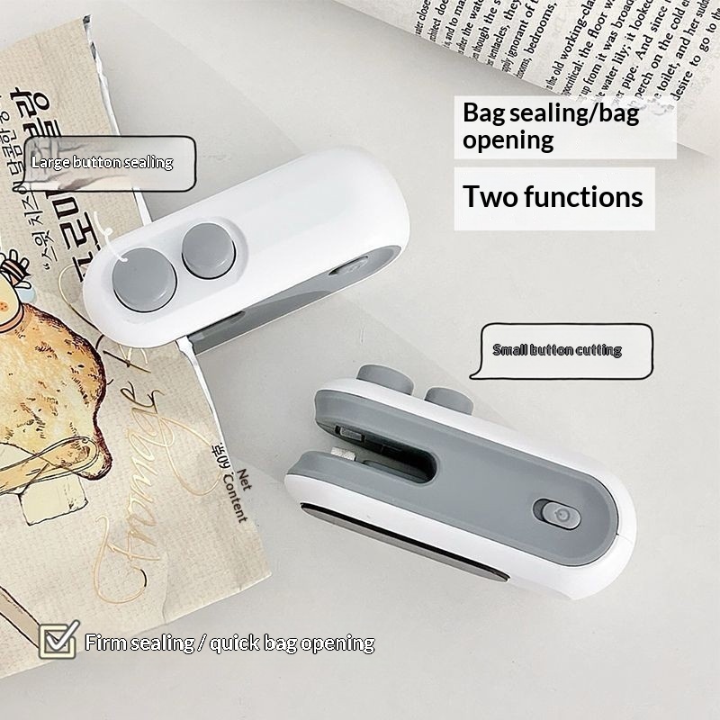Mini 2 In 1 Sealer Heat Sealer Bag Opening Machine For Snacks Home USB Sealer Vacuum Sealer Snacks Plastic Bag Heat Sealer - Image 3