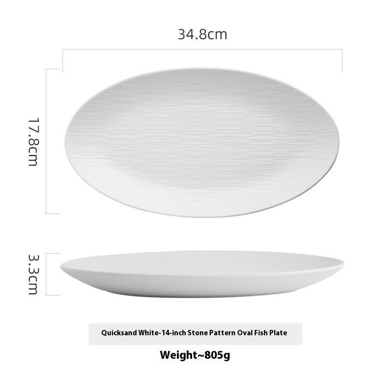 Creative Ceramic Oval Fish Dish Household - Image 4