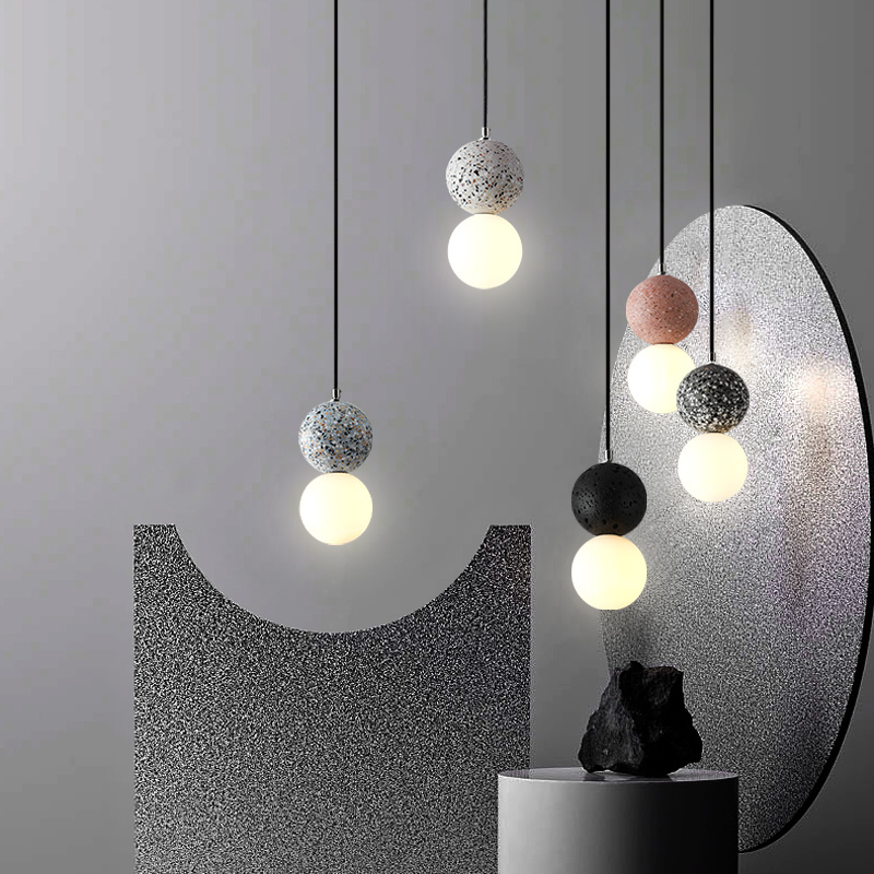 Modern Cement Terrazzo Small Chandelier