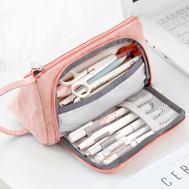 Student Canvas Large-capacity Pencil Case